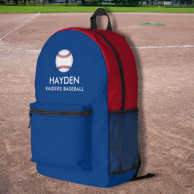 Sac À Dos Imprimé Équipe de base-ball Sports Couleurs personnalisées (Créateur téléchargé)
