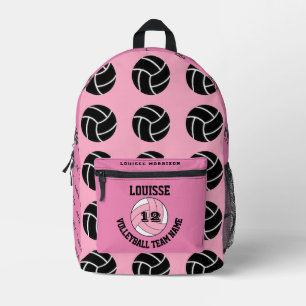 Sac À Dos Imprimé Équipe rose de sport de volley-ball rose