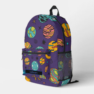 Sac À Dos Imprimé Espace moderne Galaxy Thème Personnalisé Nom