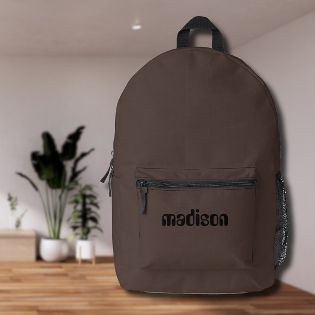Sac À Dos Imprimé Espresso Brown et noir Nom personnalisé (Créateur téléchargé)