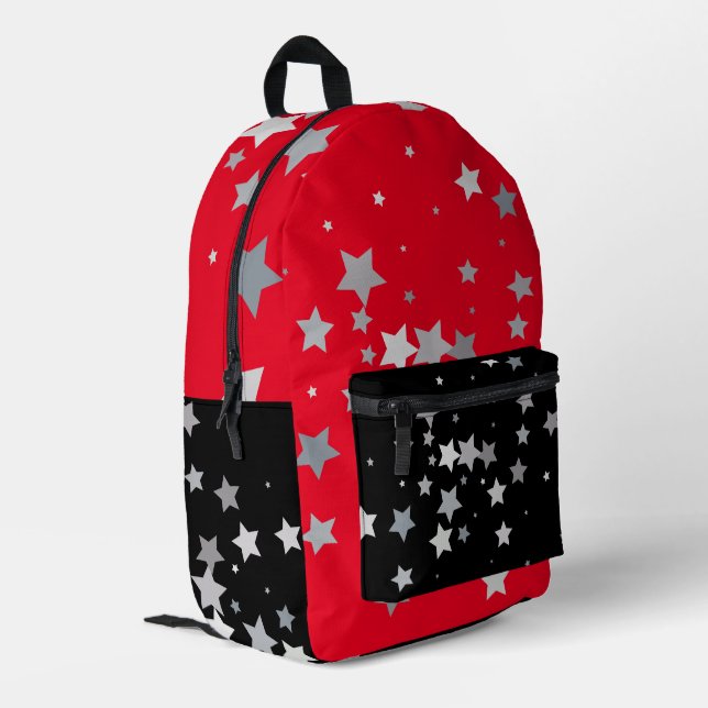 Sac À Dos Imprimé Étoiles partout en rouge et noir (Coin arrière gauche)
