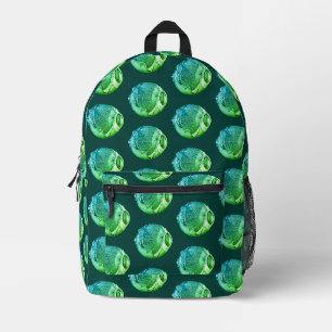 Sac À Dos Imprimé Étrange Vintage Eyeball Motif Fluorescent Vert