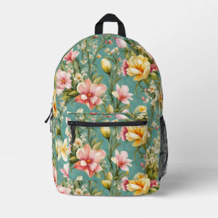 Sac À Dos Imprimé Exquise rose, Magnolia Jaune aux fleurs blanches