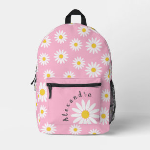 Sac À Dos Imprimé Faisceau rose et blanc et nom