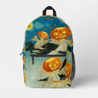 Fantômes Citrouilles vintages d'Halloween et chats