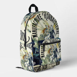 Sac À Dos Imprimé Fées Art Nouveau Vintage, Pierrot à bicyclette Lun
