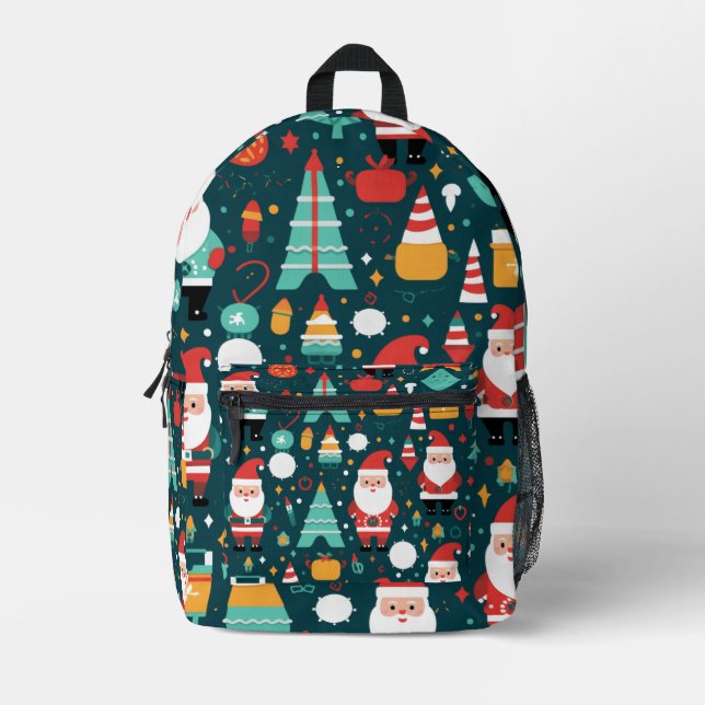 Sac À Dos Imprimé Festif thème Motif de Noël (Recto)