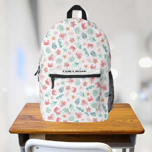 Sac À Dos Imprimé Fête d'anniversaire des filles de la Sirène sous l