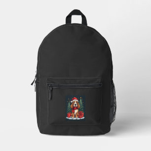 Sac À Dos Imprimé Fêtes de Noël Chien Basset Hound Santa Amateur de