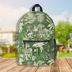 Sac À Dos Imprimé Feuille Tropicale personnalisée Vert Exotique Desi