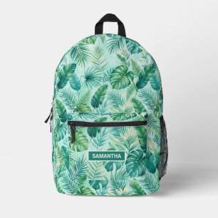Sac À Dos Imprimé Feuilles de palmier tropicales personnalisées