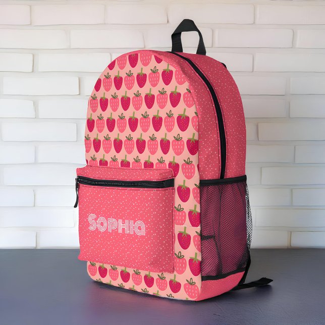 Sac À Dos Imprimé Fields de fraises délicieux - nom personnalisé (Créateur téléchargé)