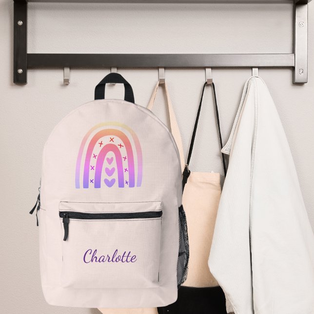 Sac À Dos Imprimé fille arc-en-ciel rose violet (Créateur téléchargé)