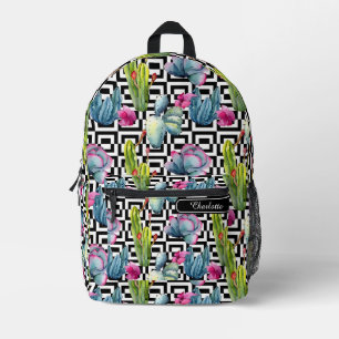 Sac À Dos Imprimé Fille Chic Aquarelle Fleur sauvage exotique Cactus