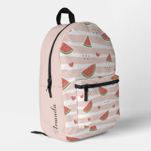 Sac À Dos Imprimé Fille mignonne Pink Watermelon avec nom