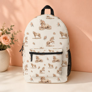 Sac À Dos Imprimé Fille Peach Rose Cheval Motif