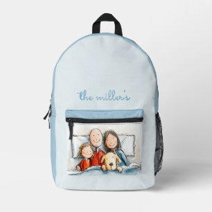 Sac À Dos Imprimé Fille Père Mère et le Chiot
