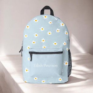 Sac À Dos Imprimé Fille personnalisée bleu marguerite enfants modern