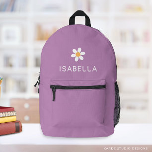 Sac À Dos Imprimé Fille personnalisée jolie marguerite violette