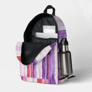 Sac À Dos Imprimé Fille violet rose rose rouge rayures Noël
