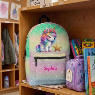Sac À Dos Imprimé Filles Licorne magique étoile scintillante 