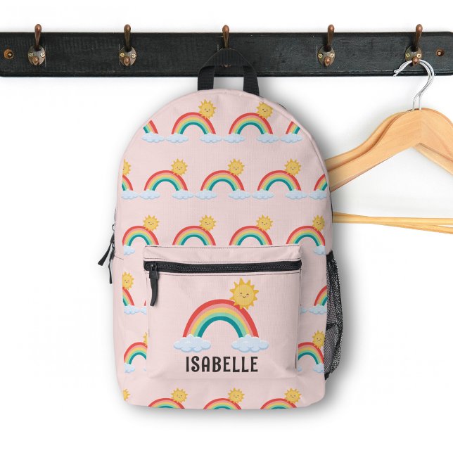 Sac À Dos Imprimé Filles Personnalisées Nom Whimsical Rainbow Kids R (Créateur téléchargé)