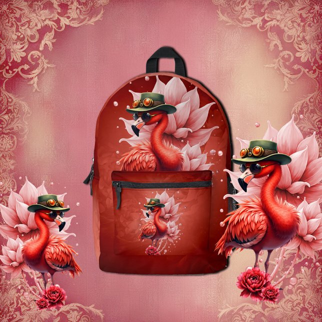 Sac À Dos Imprimé Flamant rose Steampunk - Imaginaire Digital Artwor (Créateur téléchargé)