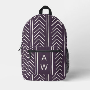 Sac À Dos Imprimé Flèches géométriques mignonnes pourpres Monogramme