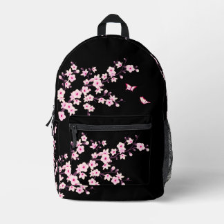 Sac À Dos Imprimé Fleur de cerisier rose noir