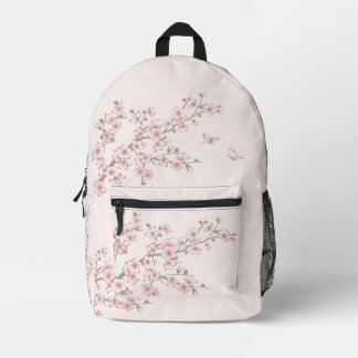 Sac À Dos Imprimé Fleur de Cerisier Rose Pâle