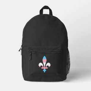 Sac À Dos Imprimé Fleur-de-lis de fierté transgenre