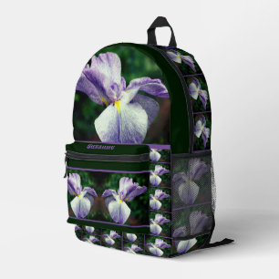 Sac À Dos Imprimé Fleur Iris Japonaise Se Dépliant Personnalisé
