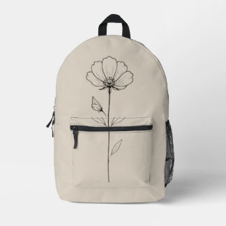 Sac À Dos Imprimé Fleur Silencieuse
