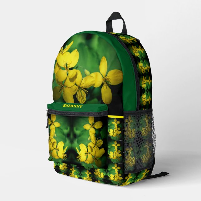 Sac À Dos Imprimé Fleurs de géranium sauvage personnalisées (Coin arrière droit)
