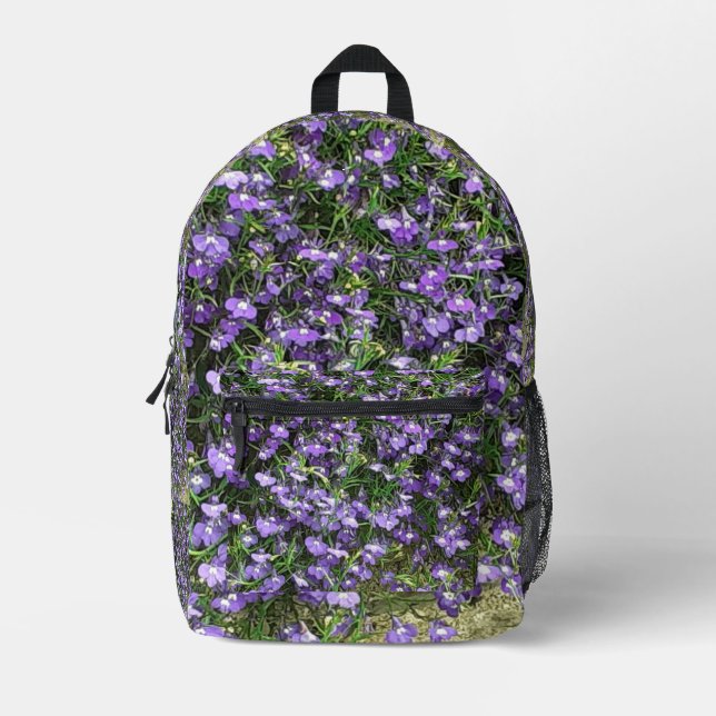 Sac À Dos Imprimé Fleurs de printemps violettes (Recto)