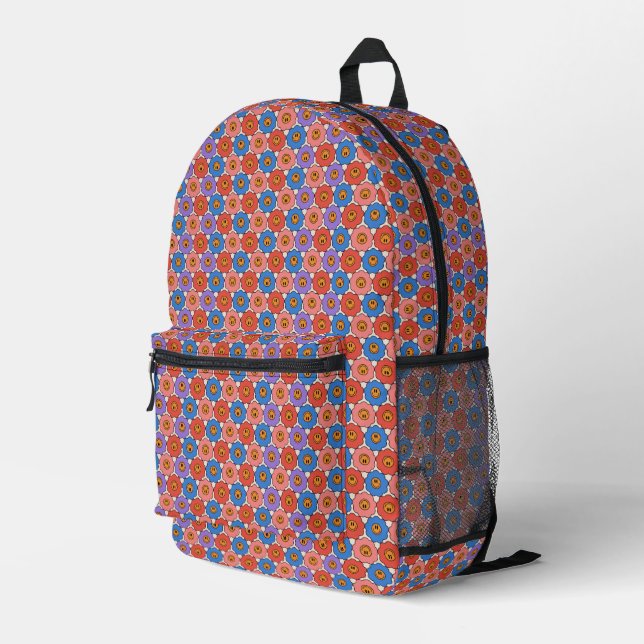 Sac À Dos Imprimé Fleurs de sourire (Coin arrière droit)