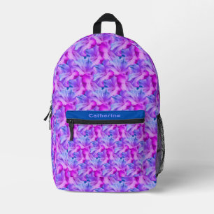 Sac À Dos Imprimé Fleurs d'Hibiscus blanc Bouquet teinté Personnalis