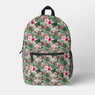 Sac À Dos Imprimé Fleurs d'Hibiscus tropicaux