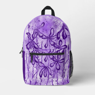 Sac À Dos Imprimé Fleurs encrées Abstraites violet