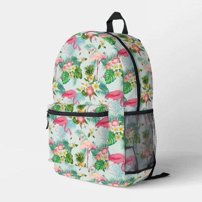 Sac À Dos Imprimé Fleurs Et Oiseaux Tropicaux (Coin arrière droit)