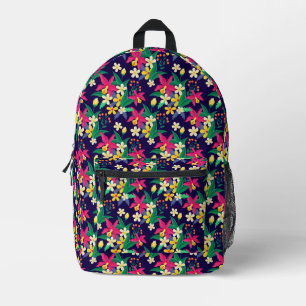 Sac À Dos Imprimé Fleurs Exotiques Colorées Motif Feuilles-23021