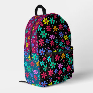 Sac À Dos Imprimé Fleurs multicolores marguerites fond rétro été