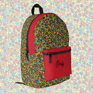 Sac À Dos Imprimé Fleurs rétro, mignon personnalisable