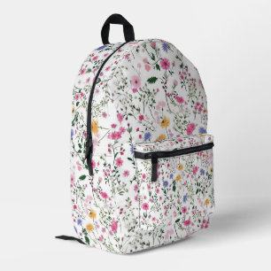 Sac À Dos Imprimé Fleurs sauvages D'Été En Blanc