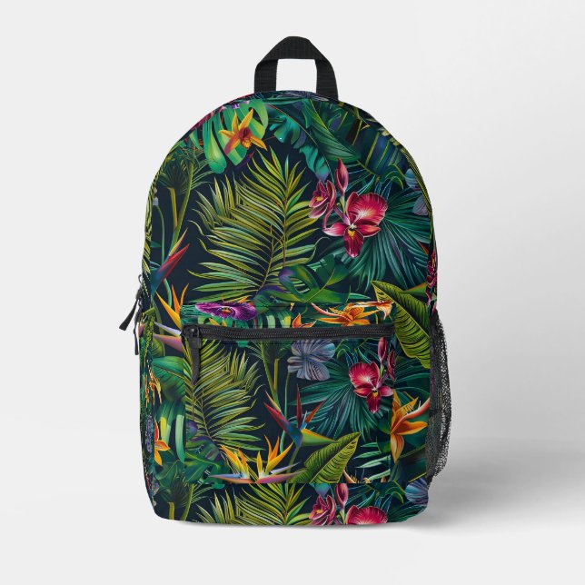 Sac À Dos Imprimé Fleurs tropicales (Recto)