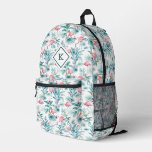 Sac À Dos Imprimé Fleurs tropicales roses flamants roses motif