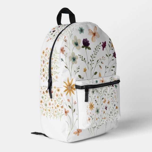 Sac À Dos Imprimé Floral & Butterfly,  Whimsical Garden-Inspired  (Coin arrière gauche)