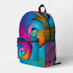 Sac À Dos Imprimé Floral moderne Art Abstrait rose Bleu Motif #17