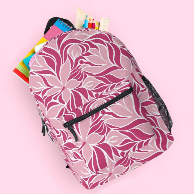 Sac À Dos Imprimé Flore moderne tendance Fleurs Fille rose (Trendy Modern Floral Pattern Flowers Girly Pink Printed Backpack
)