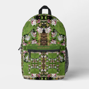 Sac À Dos Imprimé Flore rose et blanche printanière personnalisée